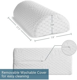 ComfiLife Bolster Pillow for Legs, Knees, Lower Back - 100% Memory Foam Half Moon Pillow