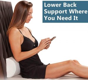 ComfiLife Bolster Pillow for Legs, Knees, Lower Back - 100% Memory Foam Half Moon Pillow