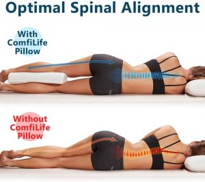 ComfiLife Bolster Pillow for Legs, Knees, Lower Back - 100% Memory Foam Half Moon Pillow