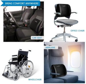 ComfiLife Lumbar Support Back Pillow Office Chair and Car Seat Cushion - Black