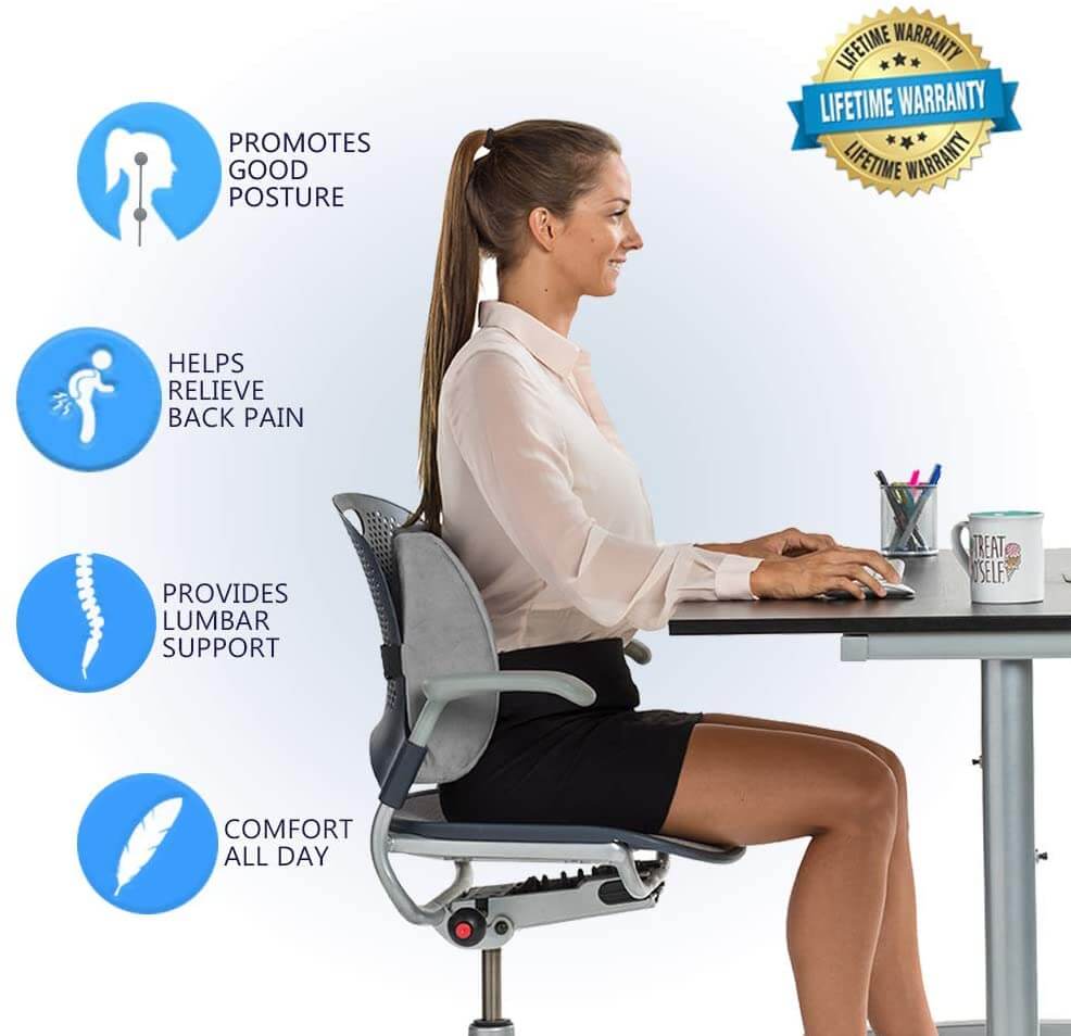 ComfiLife Lumbar Support Back Pillow Office Chair and Car Seat