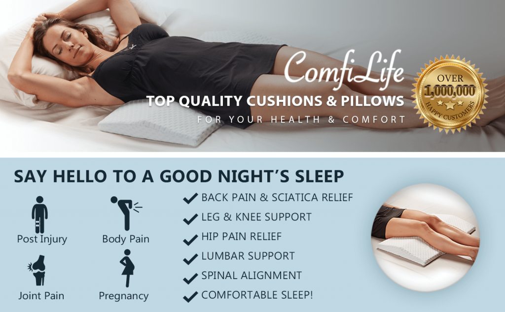 ComfiLife Lumbar Support Pillow for Sleeping Memory Foam Pillow for