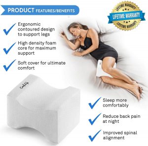 NOFFA Orthopedic Knee Pillow Memory Foam Leg-Cushion for Sciatica Relief £12.99 